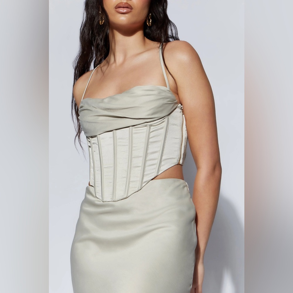 Cyra Corset Top - Wheat